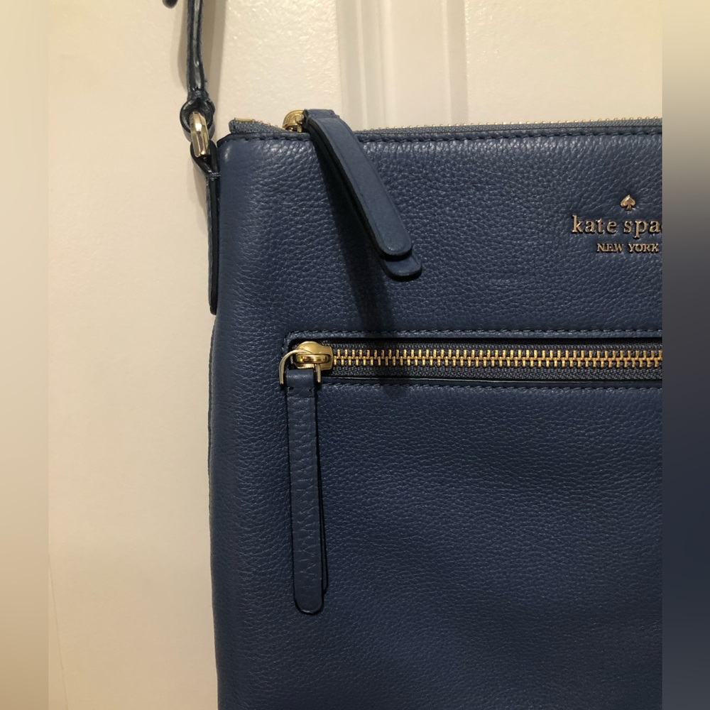 Kate Spade New York Jackson top zip leather crossbody bag blue